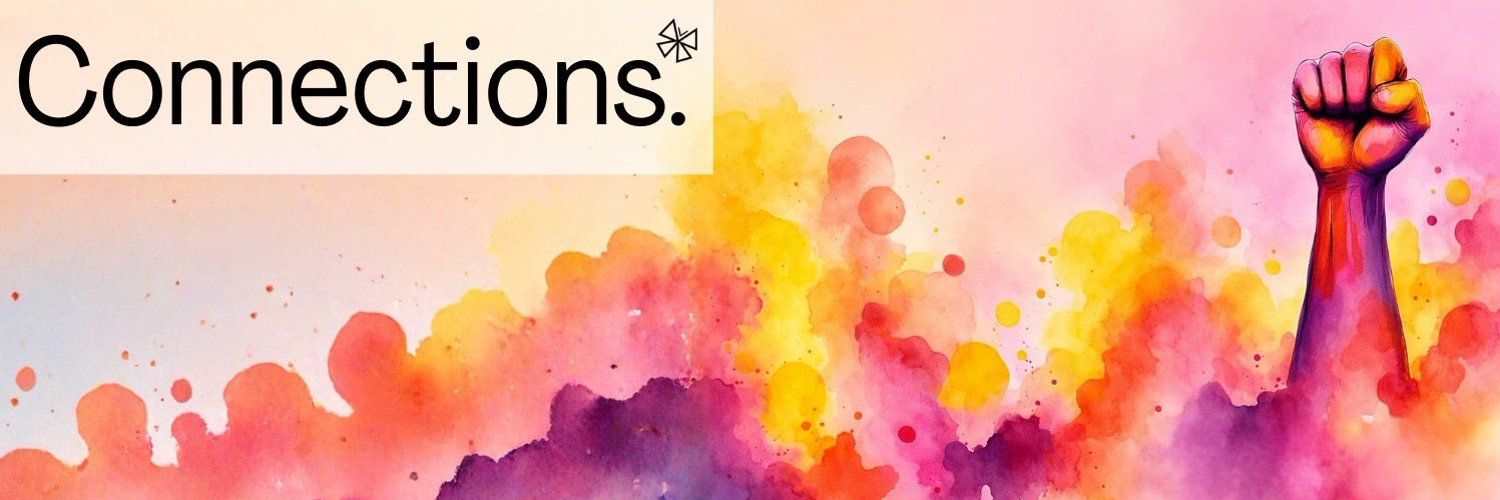 Connections banner with raised fist